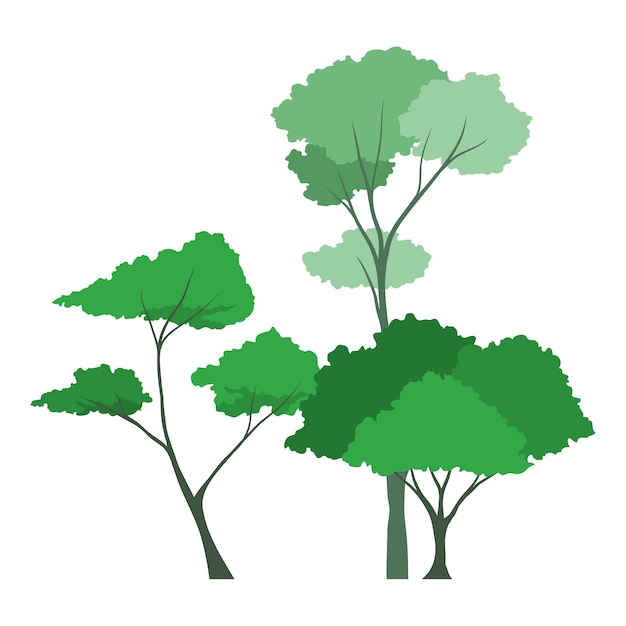 Free PSD green forest illustration