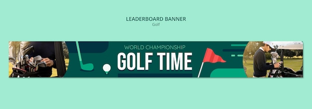 Free PSD green golf leaderboard  banner template design