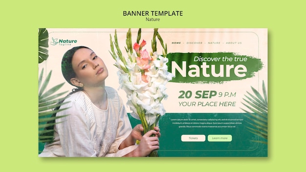 Free PSD green nature design banner template