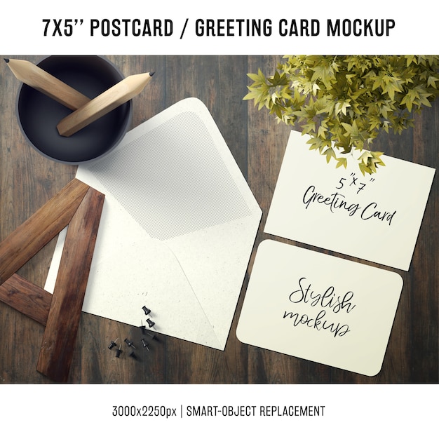 Free PSD greeting card mock up