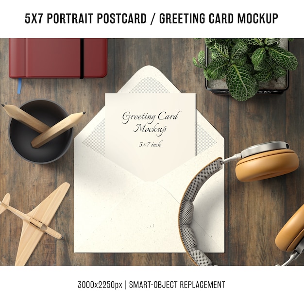 Free PSD greeting card mock up