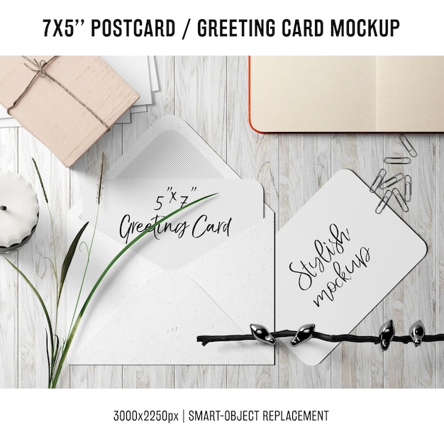 Free PSD greeting card mock up