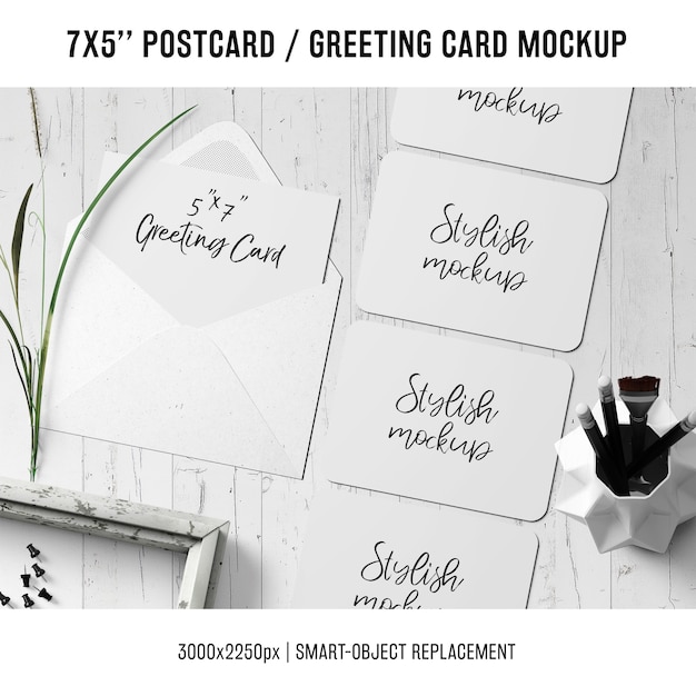 Free PSD greeting card mock up