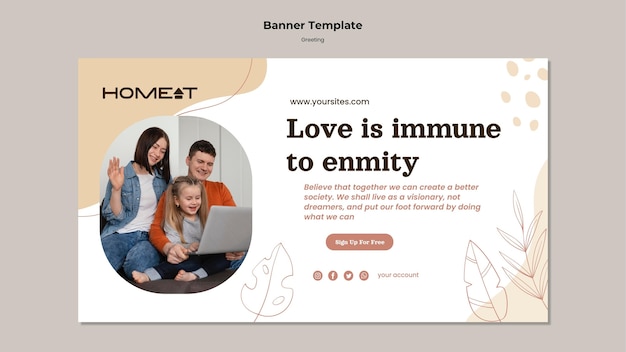 Greeting horizontal banner template