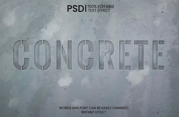 Free PSD grey concrete text effect