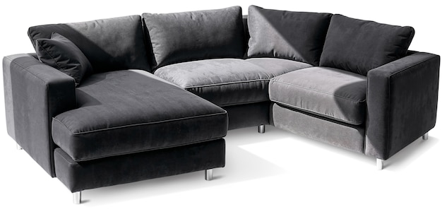 Free PSD grey sofa isolated