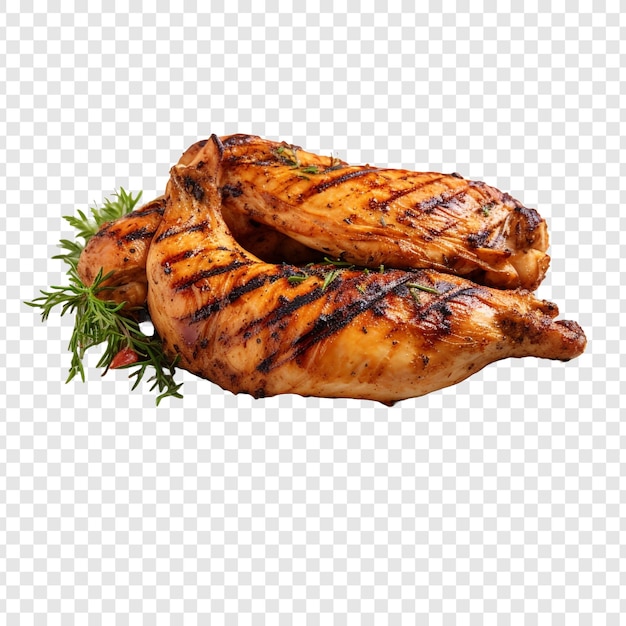 Free PSD grilled chicken isolated on transparent background