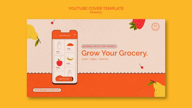 Grocery delivery service youtube cover template