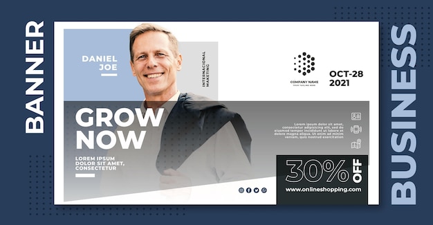 Grow now business banner template