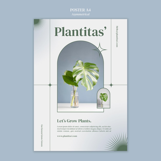 Growing plants poster template