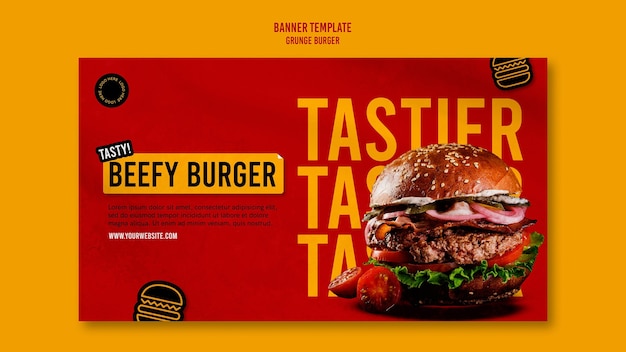 Free PSD grunge burger banner template