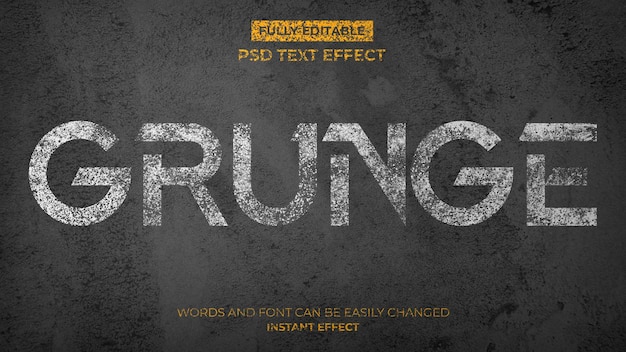 Free PSD grunge concrete text effect