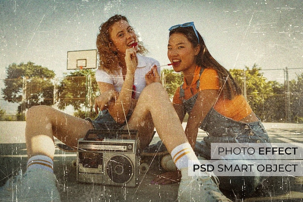 Free PSD grunge photo effect design