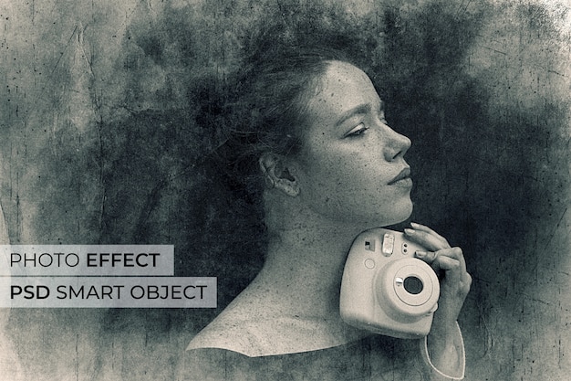 Free PSD grunge photo effect design