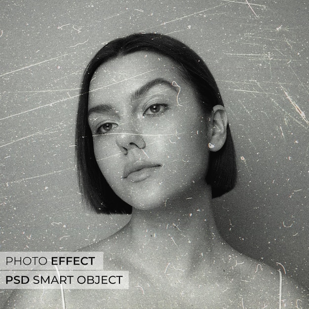 Free PSD grunge photo effect design