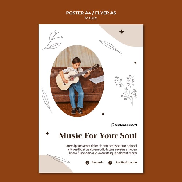 Guitar lessons print template