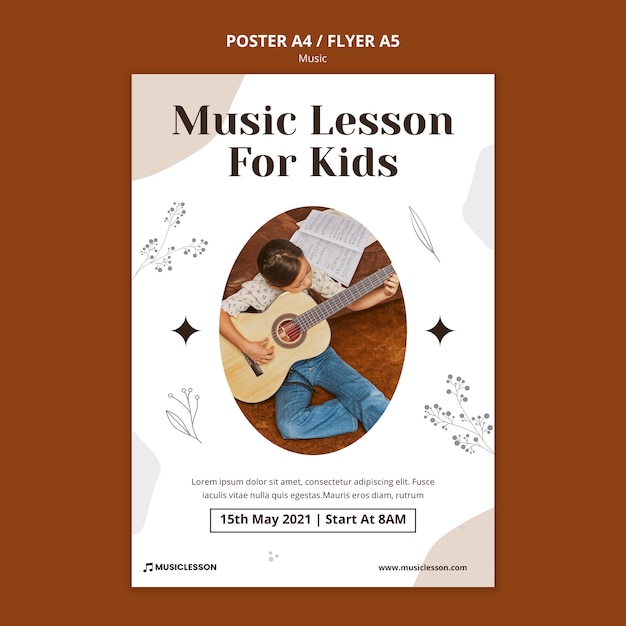 Free PSD guitar lessons print template