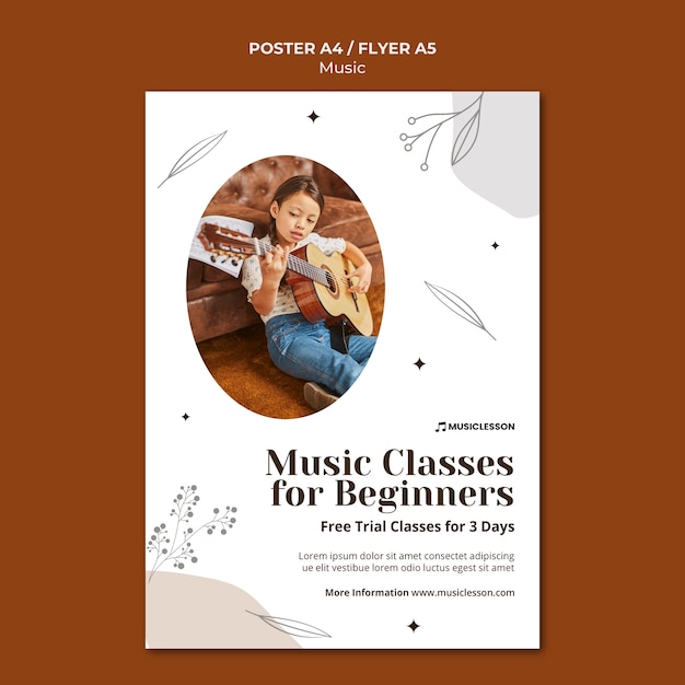 Guitar lessons print template