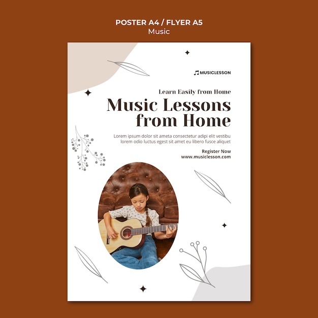 Free PSD guitar lessons print template