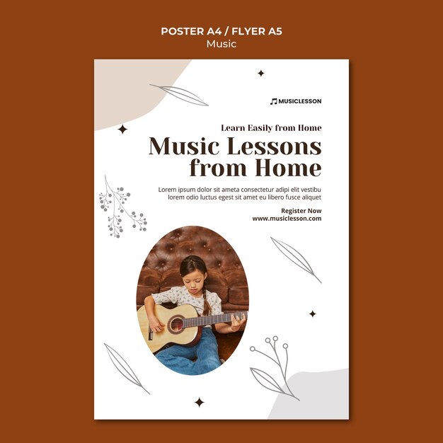 Guitar lessons print template