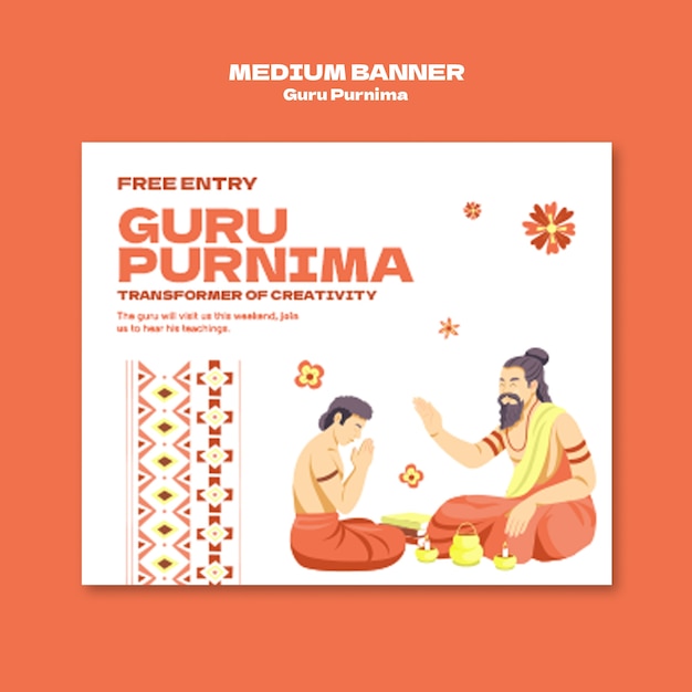 Free PSD guru purnima celebration template