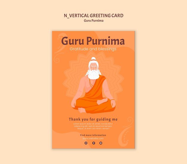 Free PSD guru purnima template design