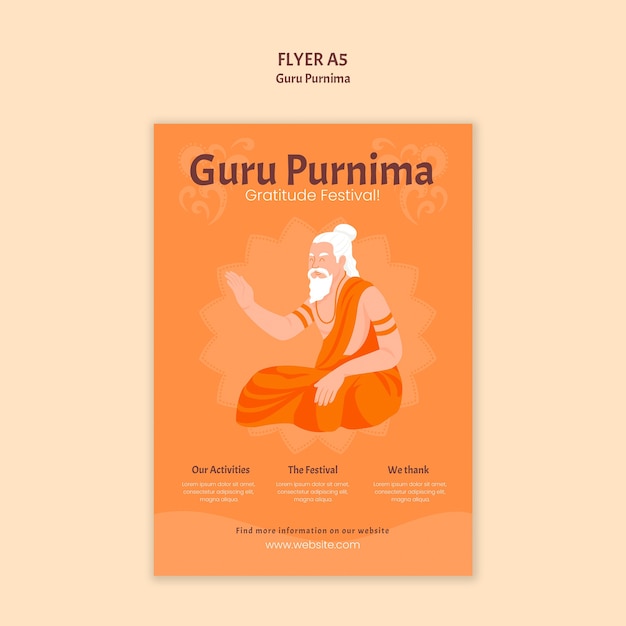 Free PSD guru purnima template design