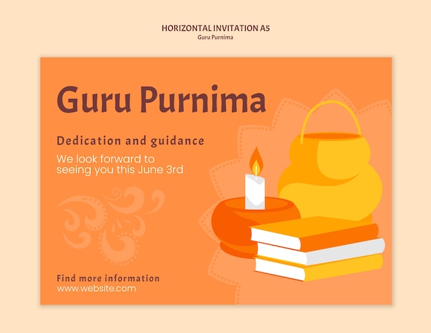 Free PSD guru purnima template design