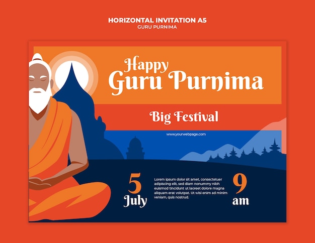 Free PSD guru purnima template design