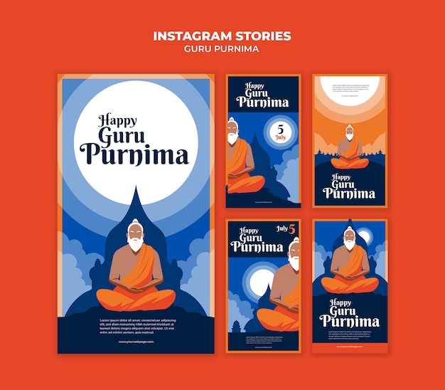 Free PSD guru purnima template design