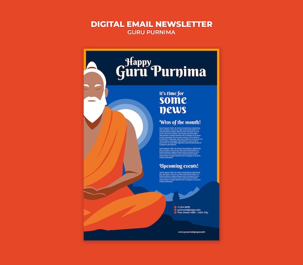 Free PSD guru purnima template design