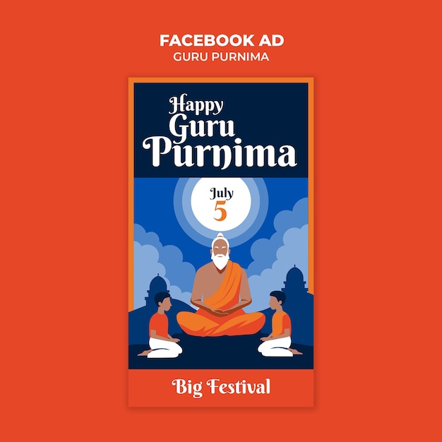 Free PSD guru purnima template design