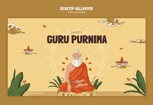 Free PSD guru purnima template design