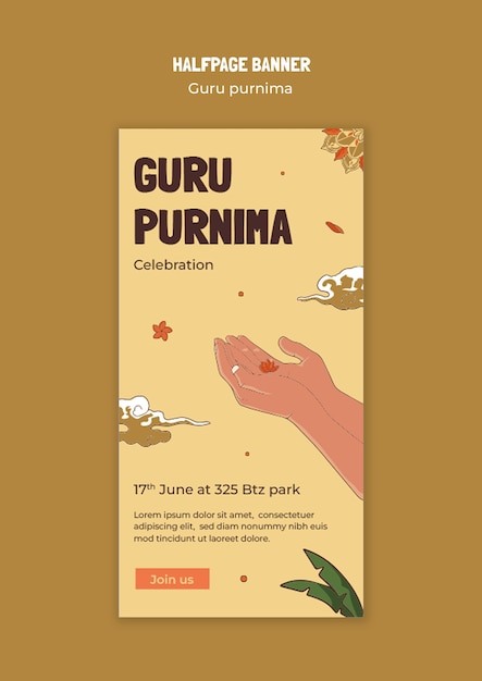 Free PSD guru purnima template design