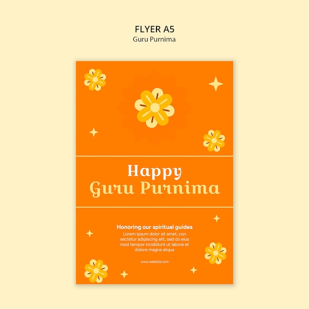 Free PSD guru purnima template design