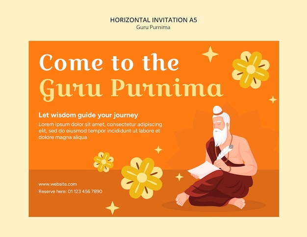 Free PSD guru purnima template design