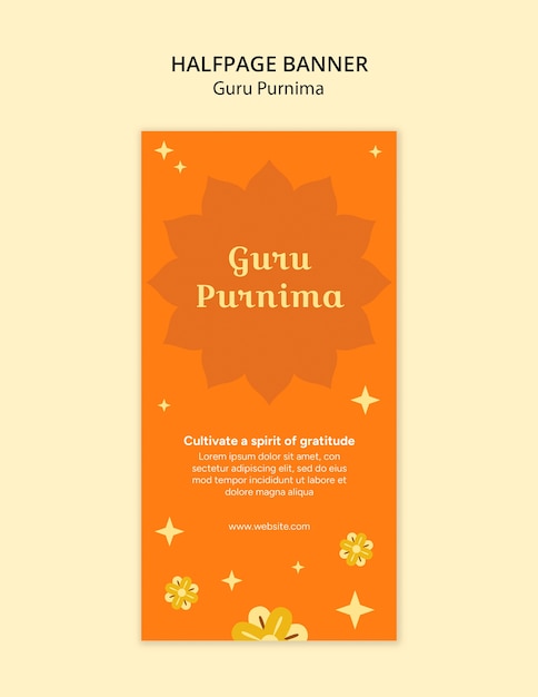 Free PSD guru purnima template design