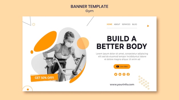 Gym banner design template