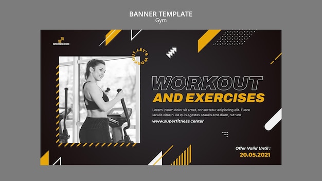 Gym banner design template