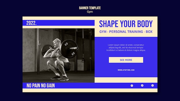 Gym banner design template