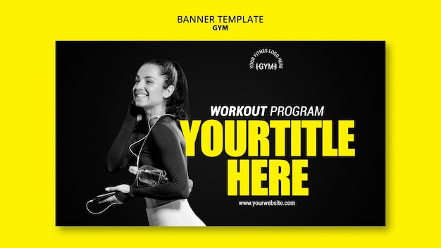 Free PSD gym banner template concept