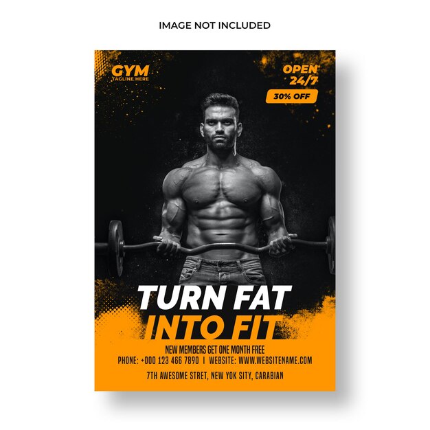 Gym fitness flyer and poster template