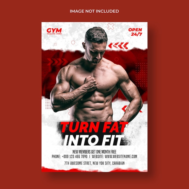 Gym fitness flyer and poster template