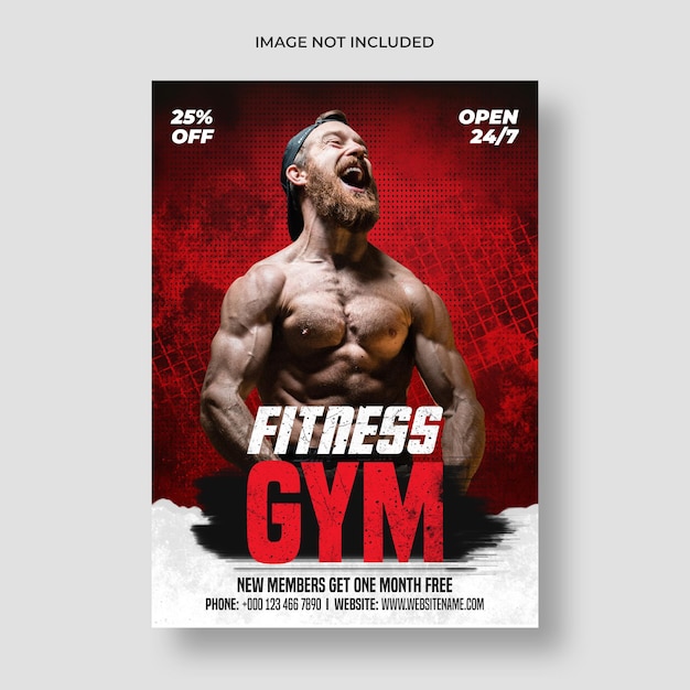 Gym fitness flyer and poster template