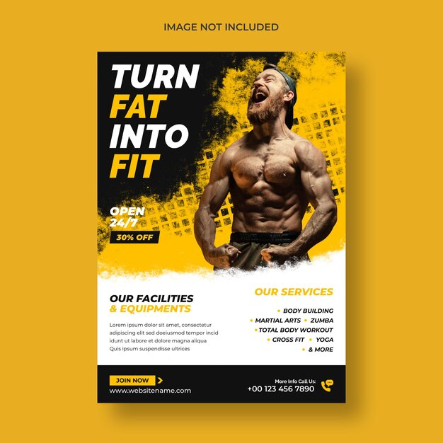 Gym fitness flyer and poster template