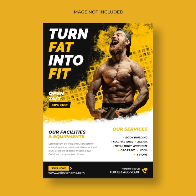 Gym fitness flyer and poster template