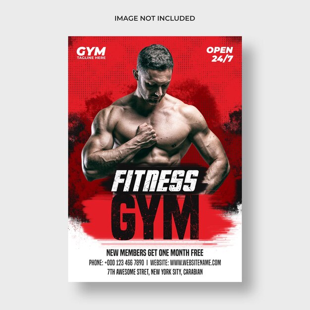 Gym fitness flyer and poster template