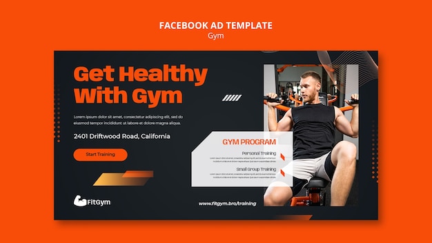 Gym and fitness social media promo template