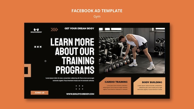 Gym and fitness social media promo template