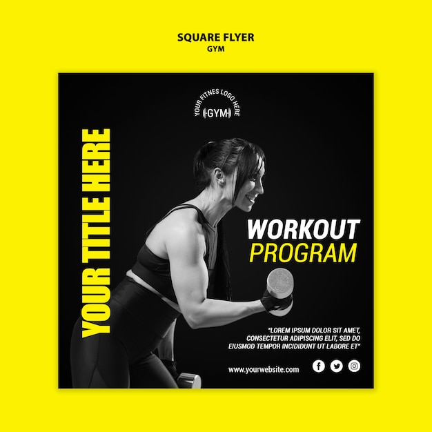 Gym flyer template concept